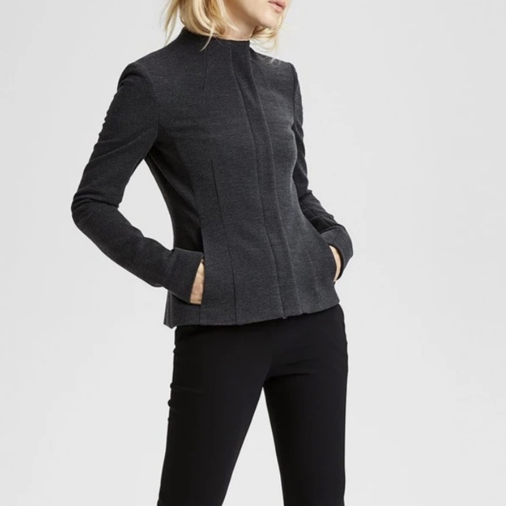 Theory Dark Charcoal Knit Twill Jacket Sz.XS/S